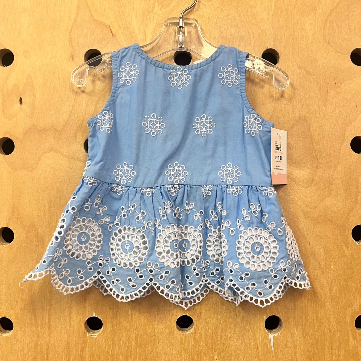 Blue Eyelet Tank