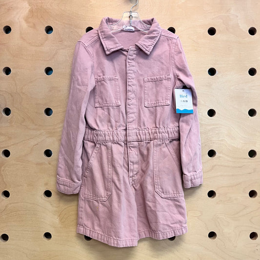Pink Denim Snap Romper