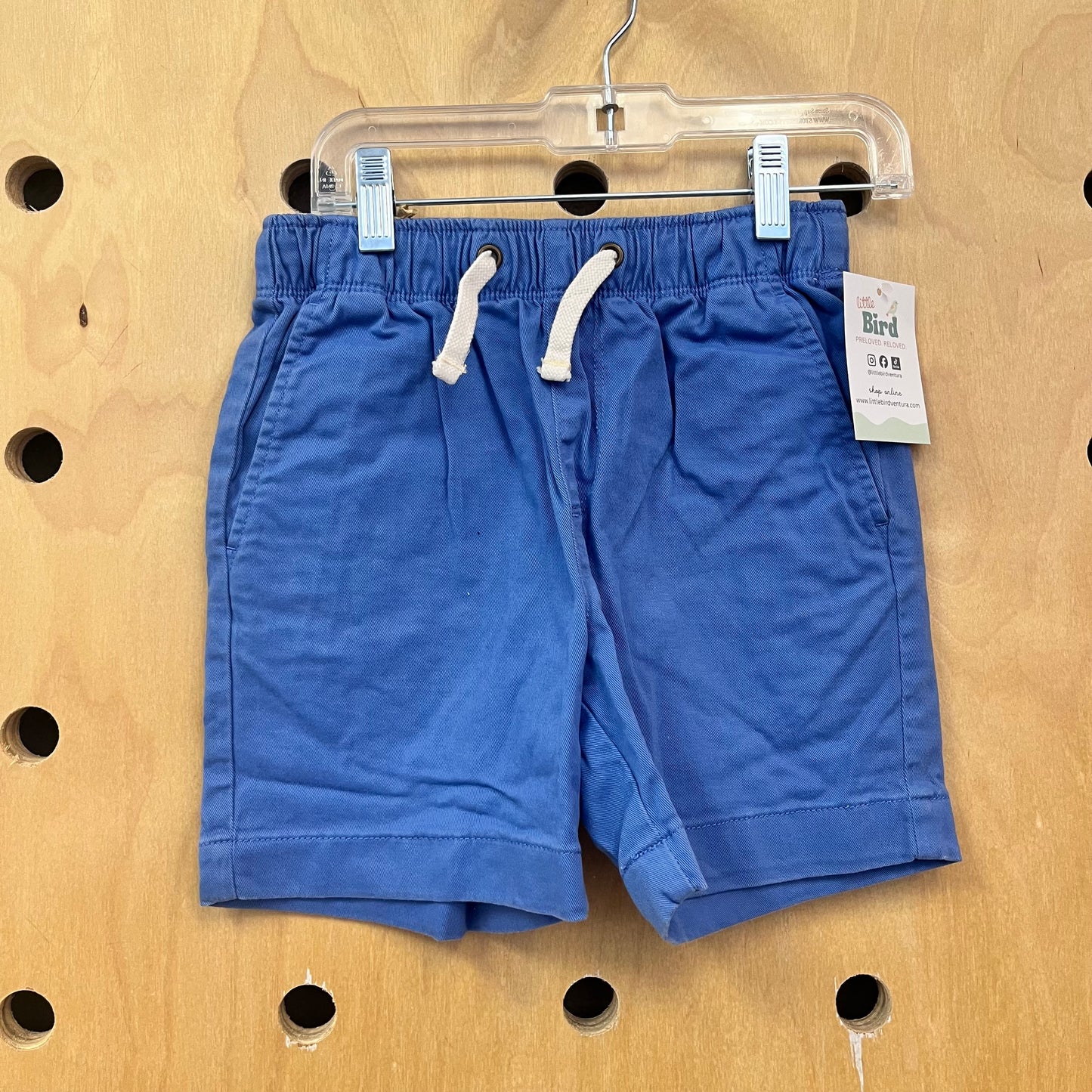 Steel Blue Drawstring Cotton Shorts