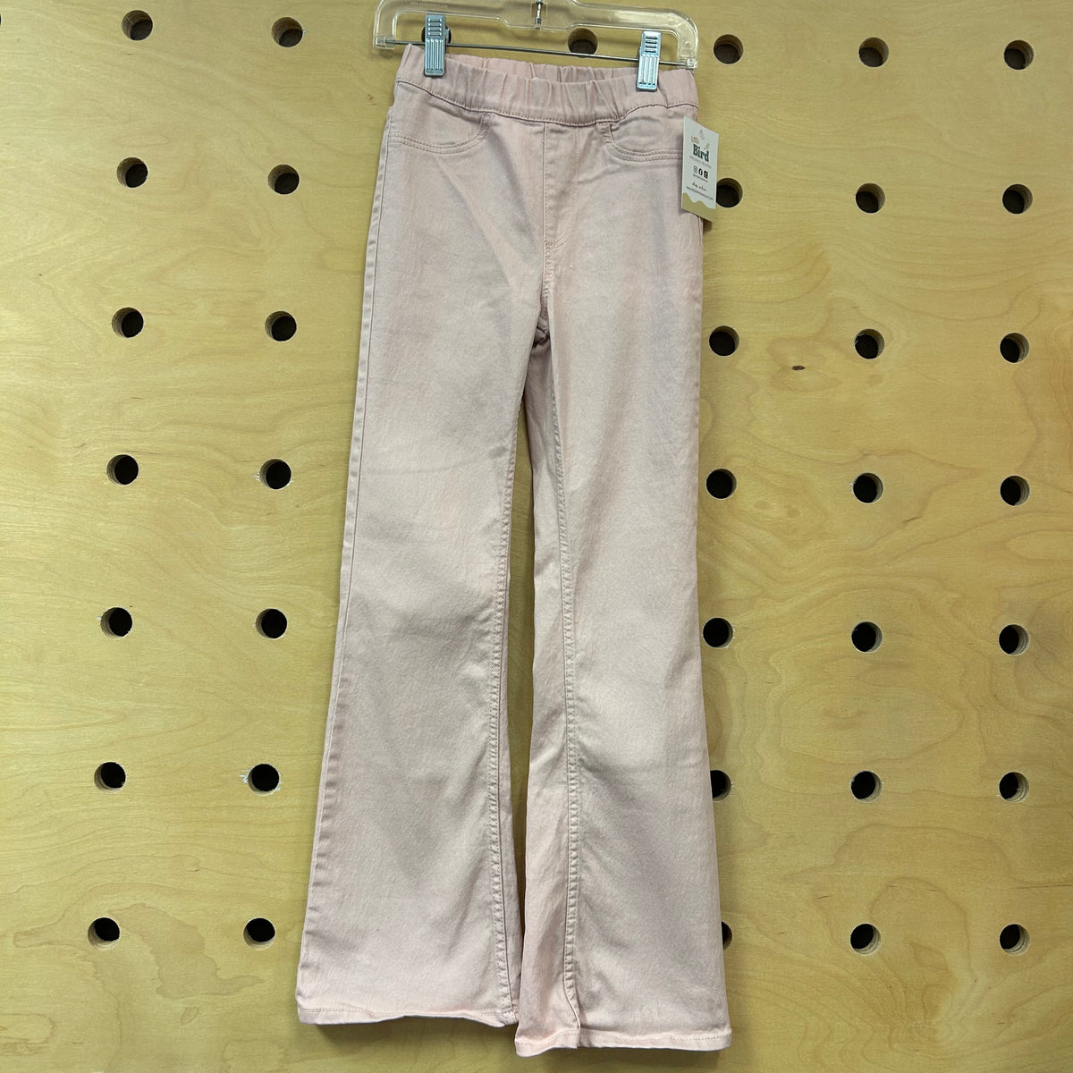 Pink Pull On Flare Denim