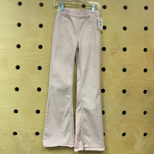 Pink Pull On Flare Denim