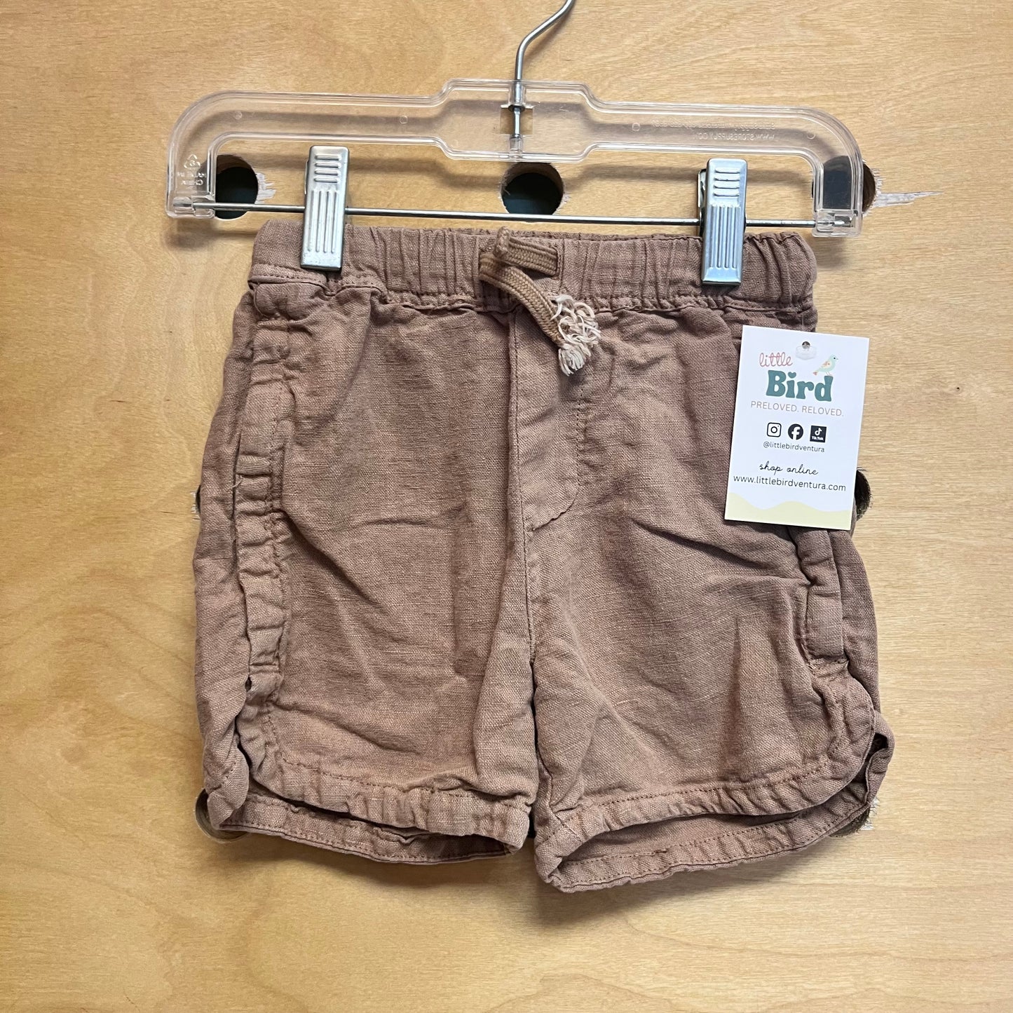 Brown Gauze Shorts