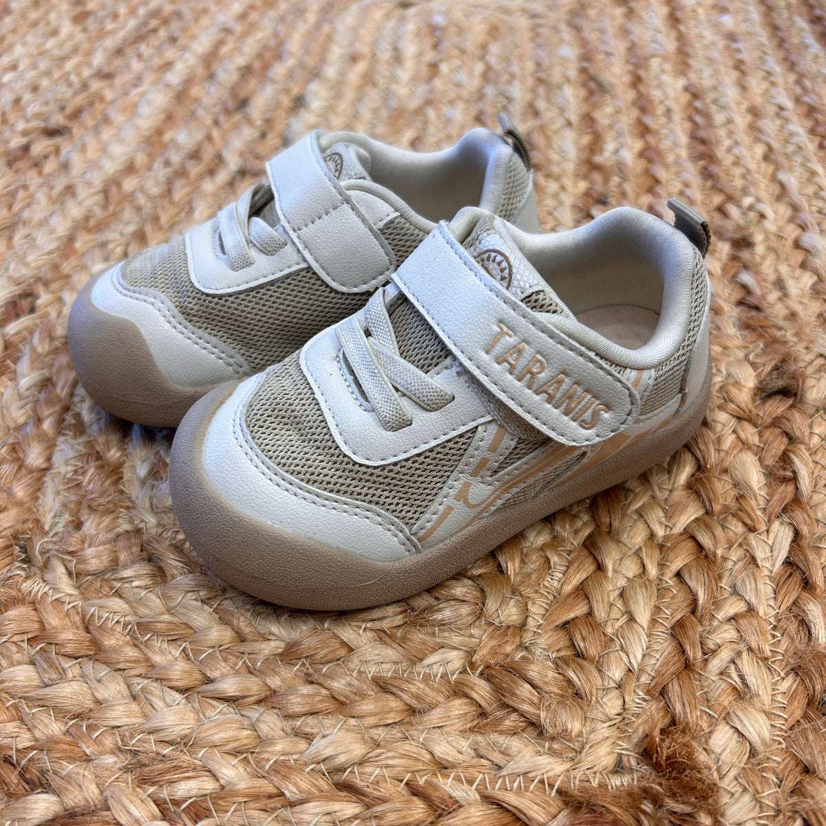 Beige Mesh Velcro Transition Shoes