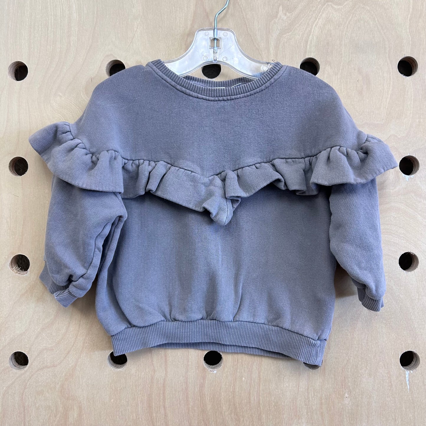 Grey Ruffle Sweatshirt