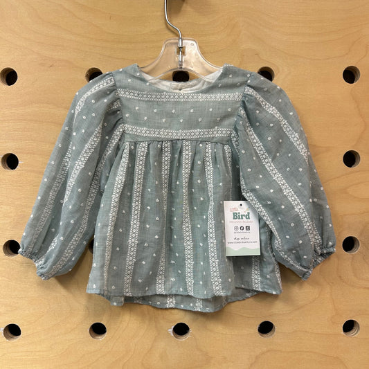 Sage & Cream Swiss Dot Top