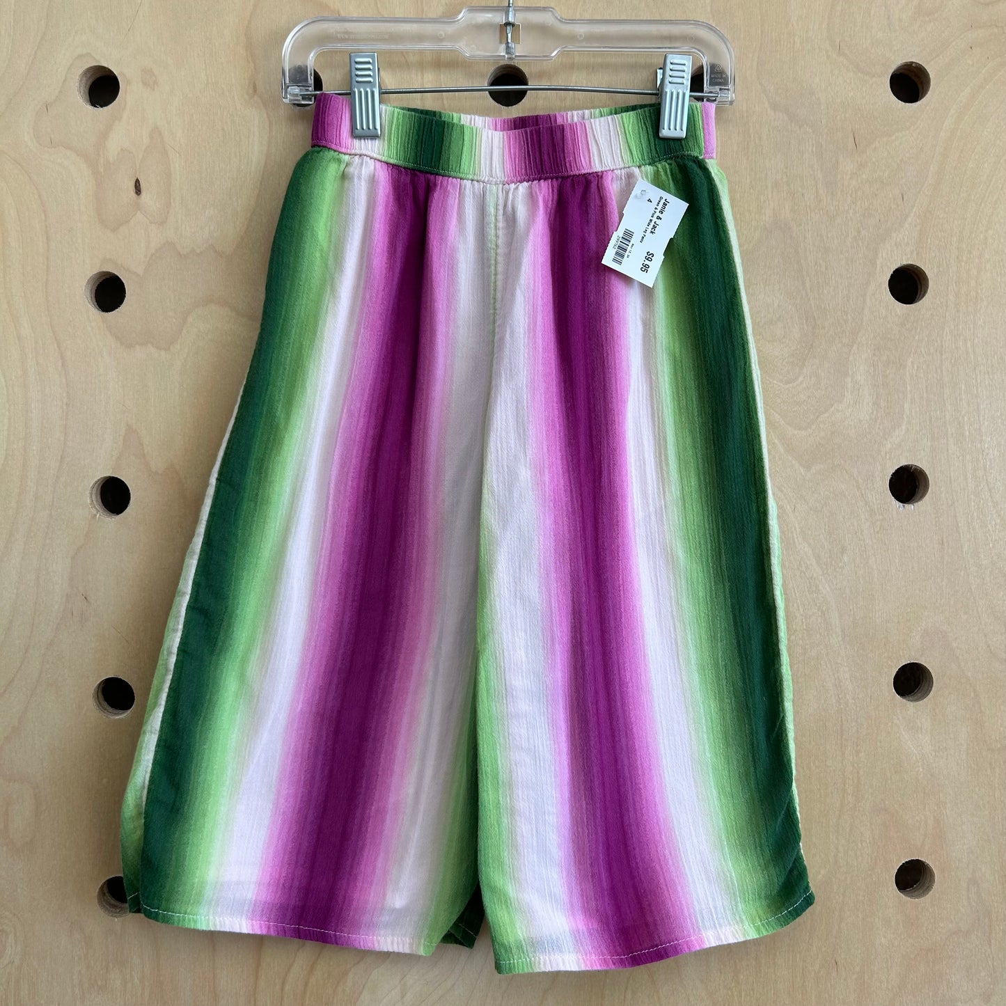 Green & Pink Wide Leg Pants