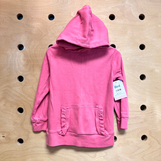 Organic Pink Ruffle Pocket Hoodie