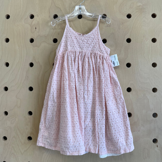 Peach Eyelet Lined Dress