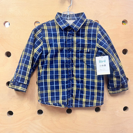 Blue/Yellow Lined Plaid Shacket