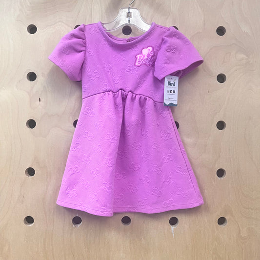 Pink Textured Bows Dress