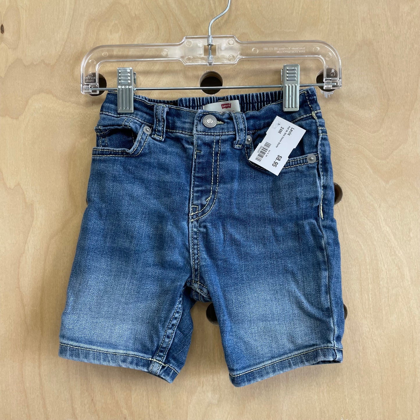 Pull On Slim Denim Shorts