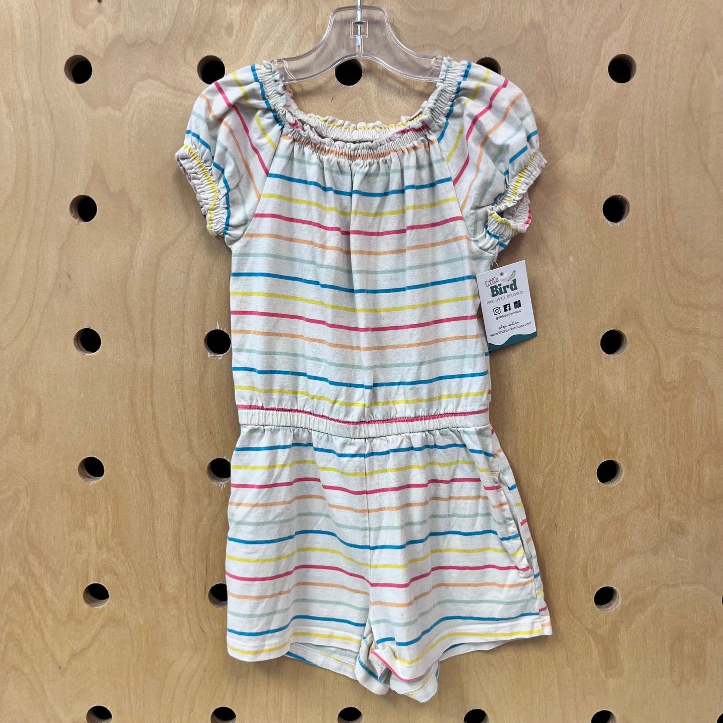 Cream Striped Romper