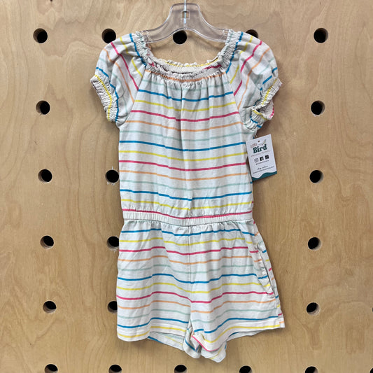 Cream Striped Romper
