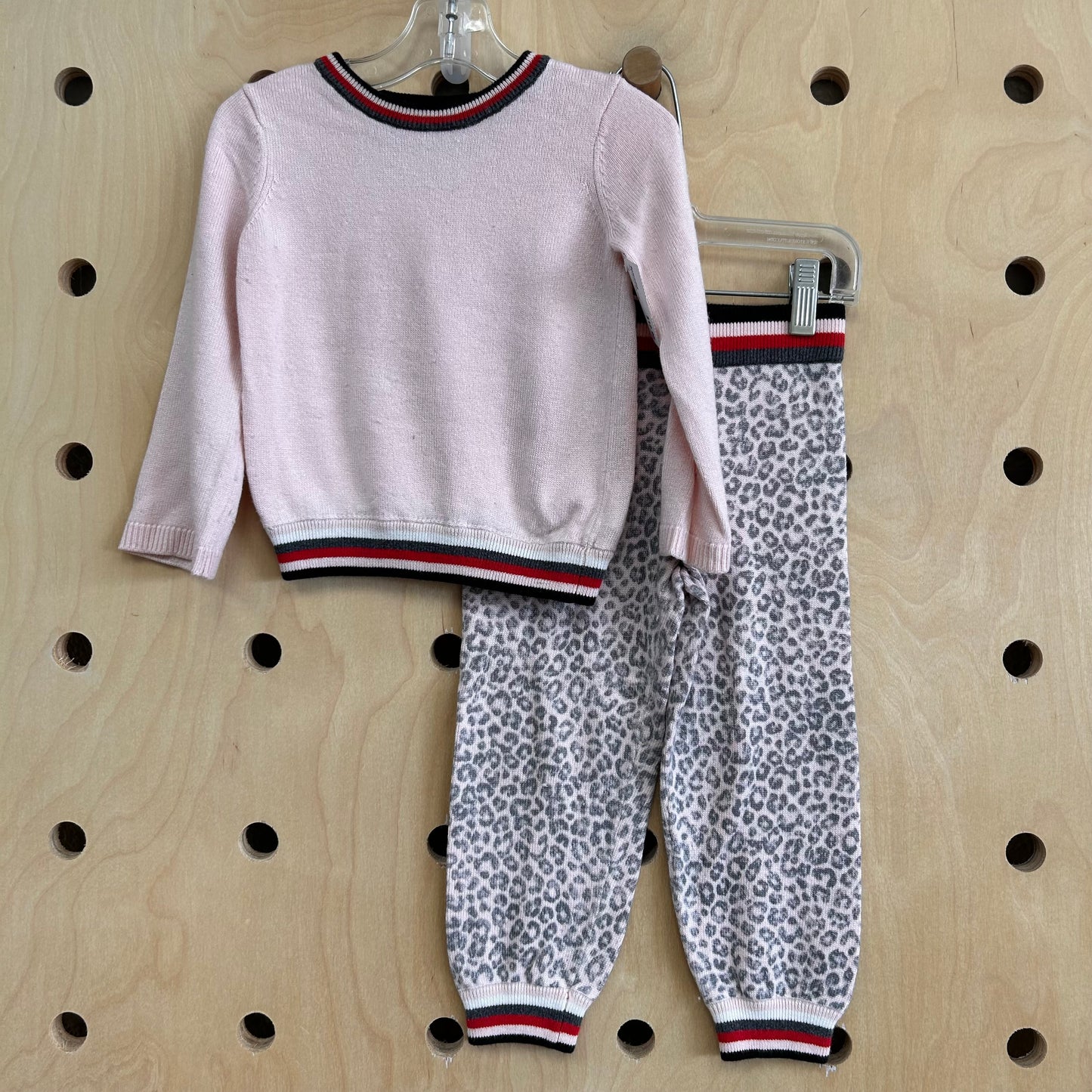 Pink Leopard Knit Outfit