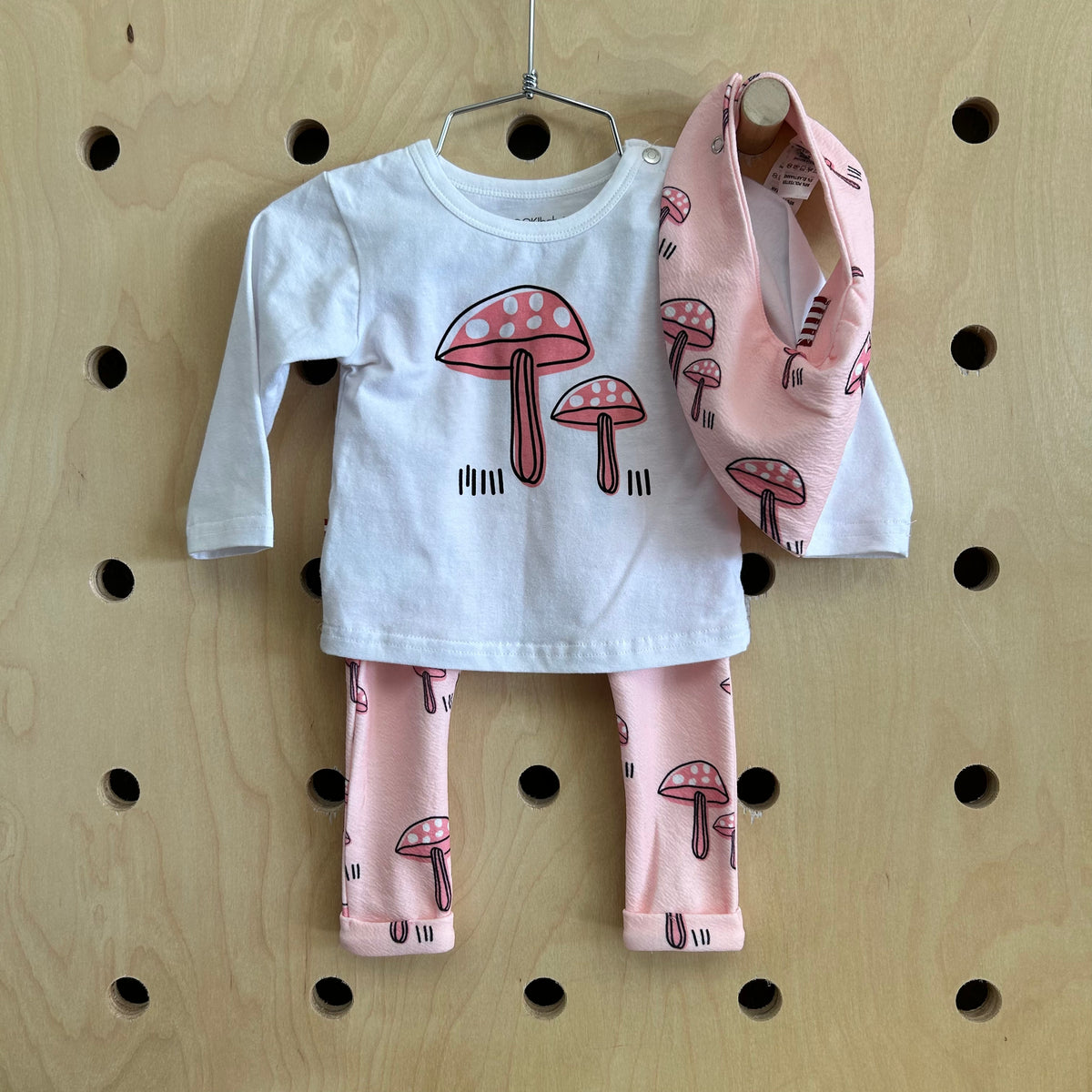 Pink & White Mushroom Outfit