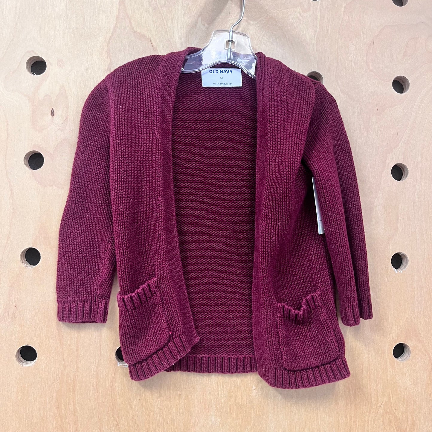 Maroon Knit Cardigan
