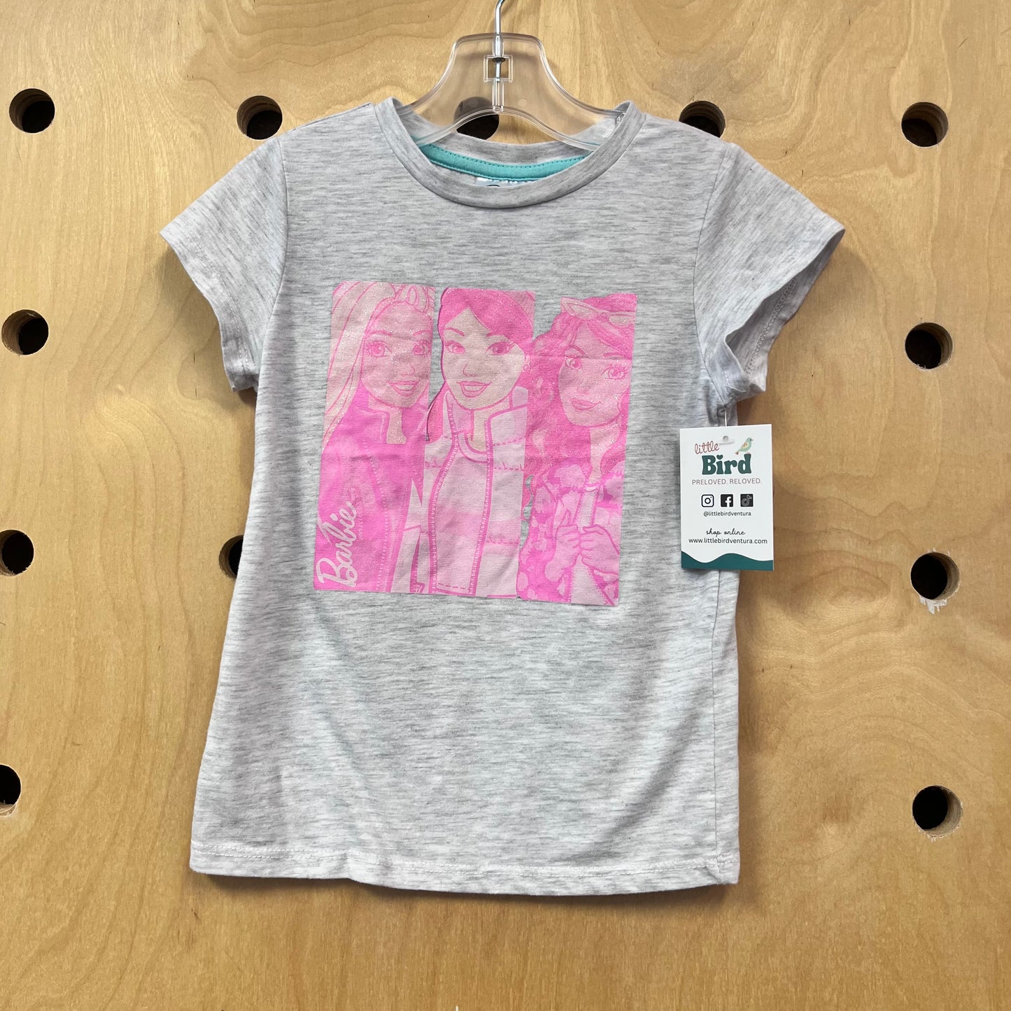 Grey + Pink Barbies Tee