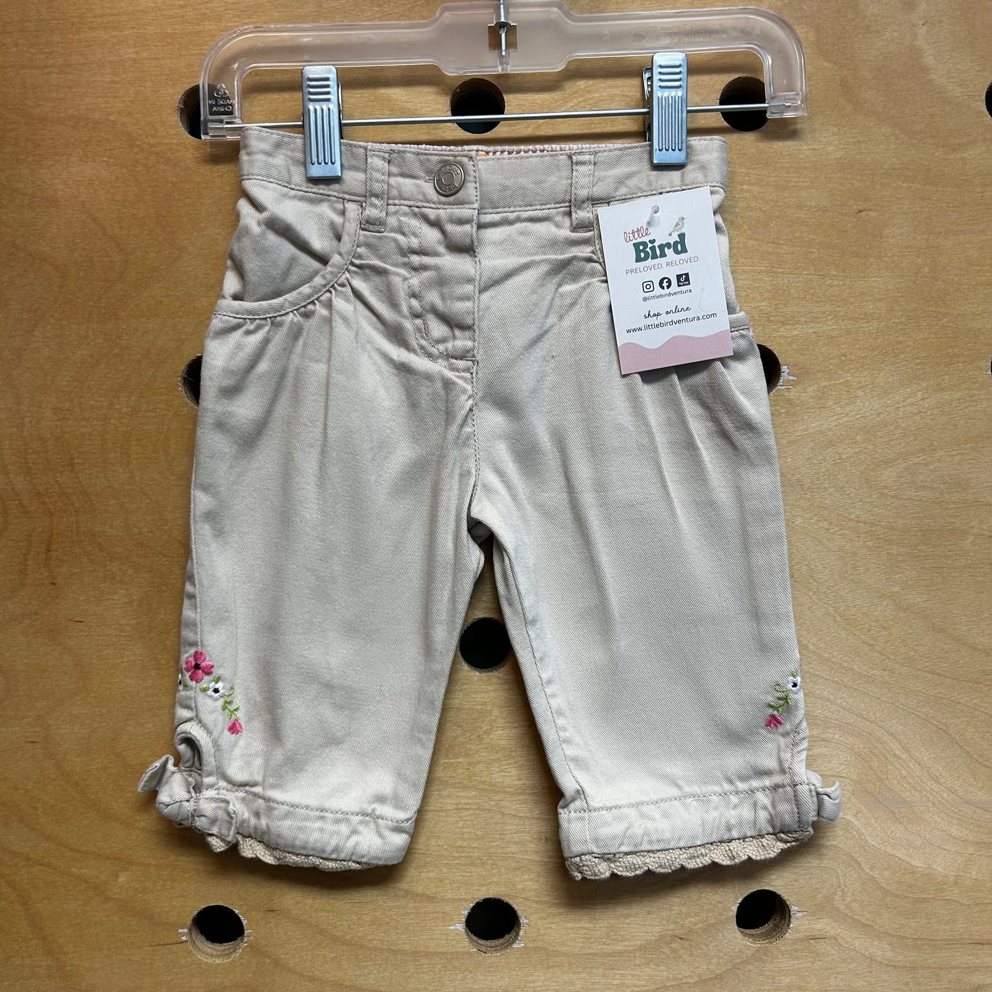 Cherokee Baby Y2K Tan Embroidered Pants