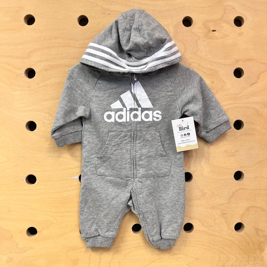 Grey Logo Hooded Romper