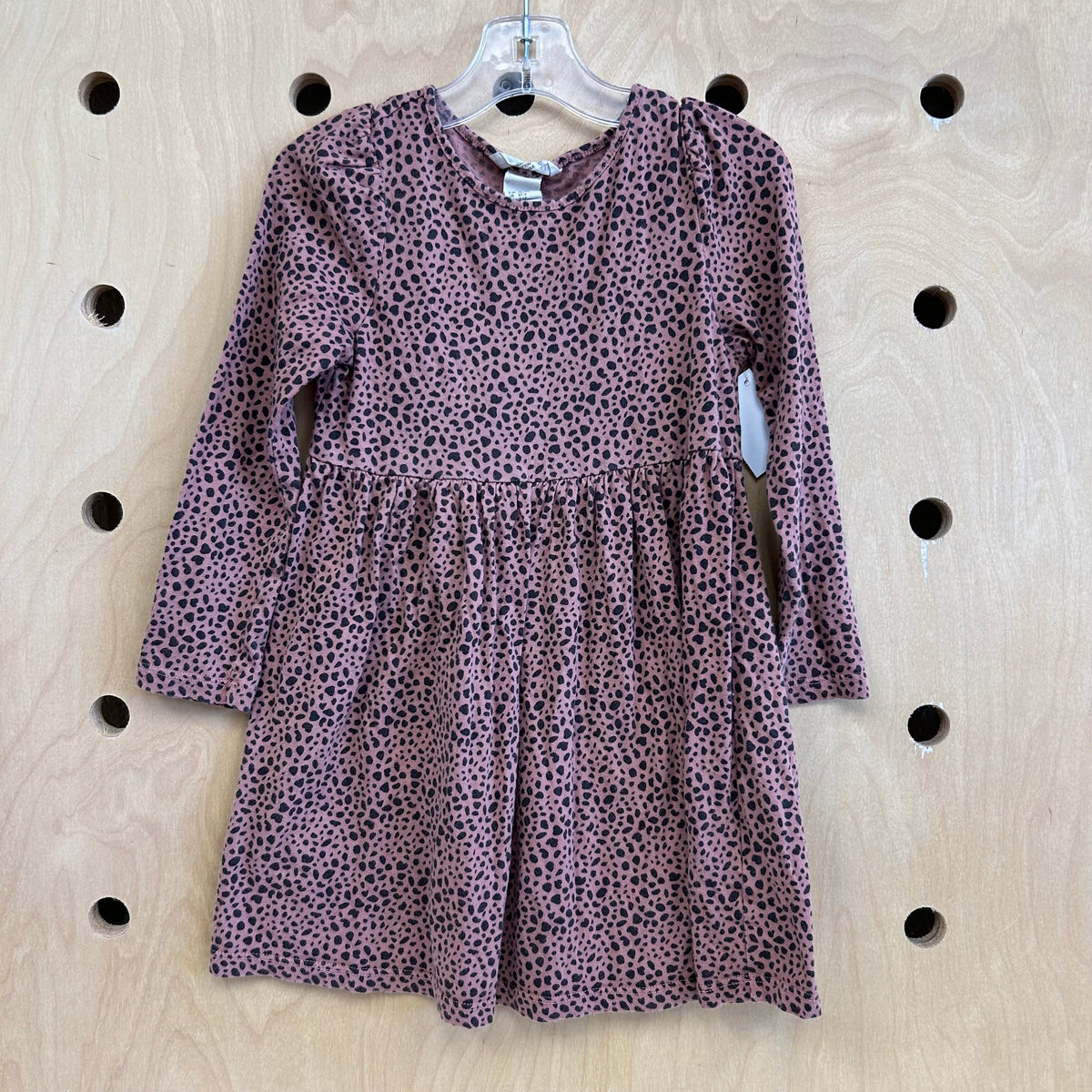 Mauve LS Spotty Dress