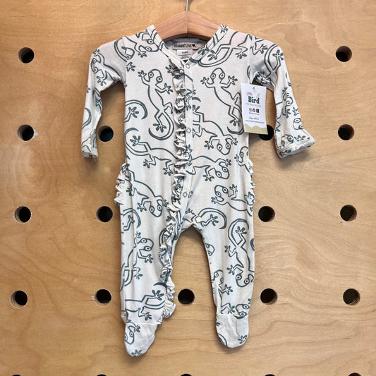 White/Green Bamboo Lizard Footies