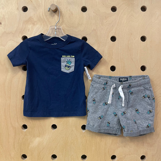 Blue & Grey Sun & Fun Pineapple Outfit
