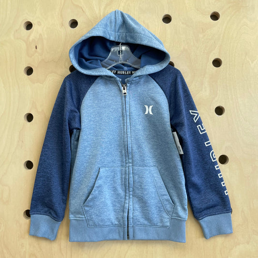 Blue Logo Zip Hoodie