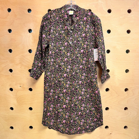 Brown/Pink Floral Rayon Dress
