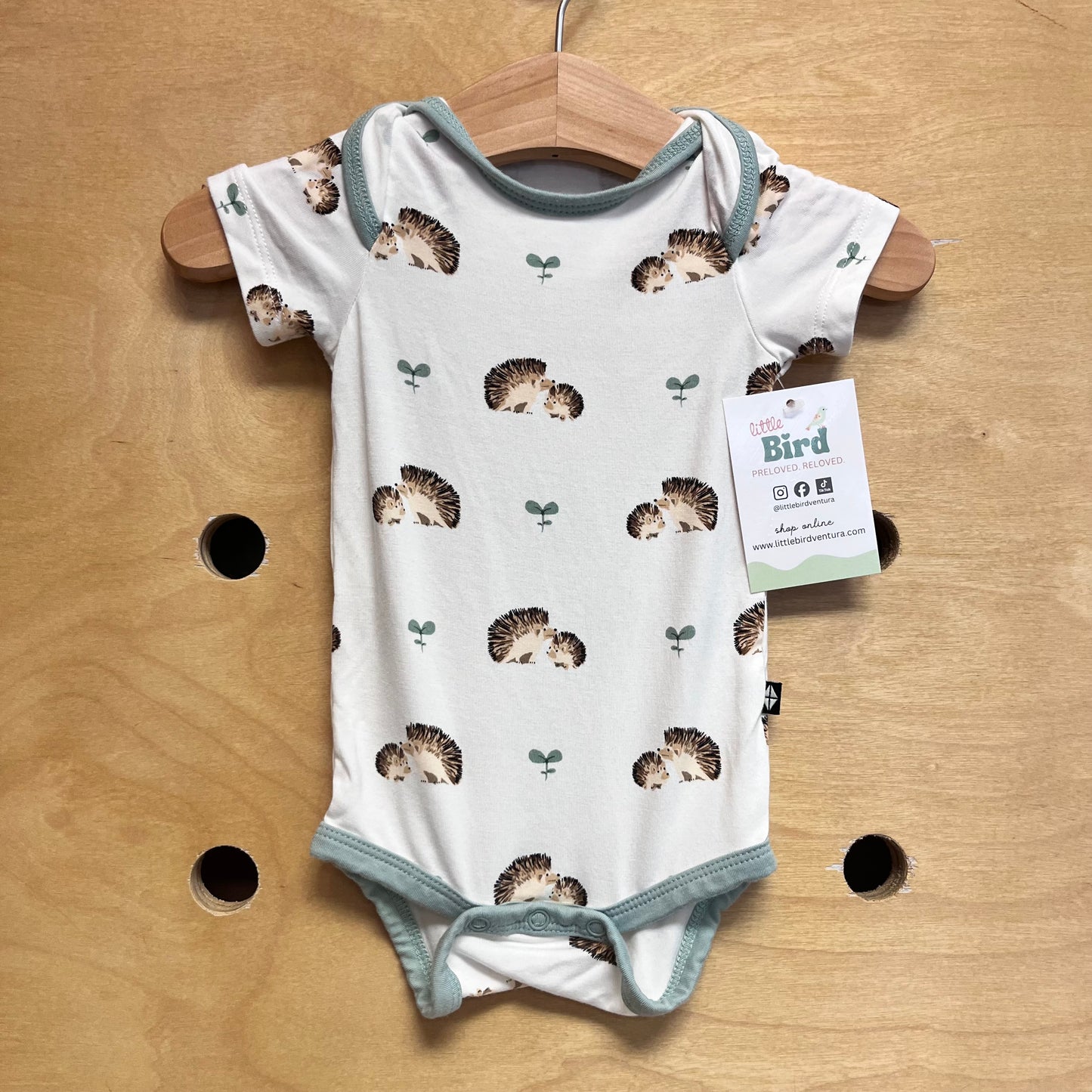 White Bamboo Hedgehog Bodysuit