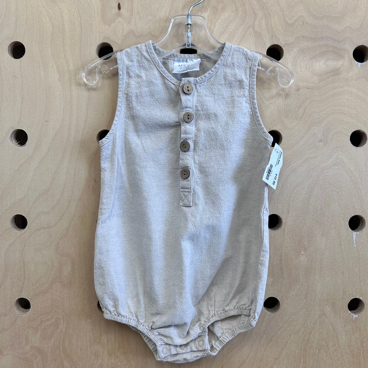 Tan Linen Blend Romper