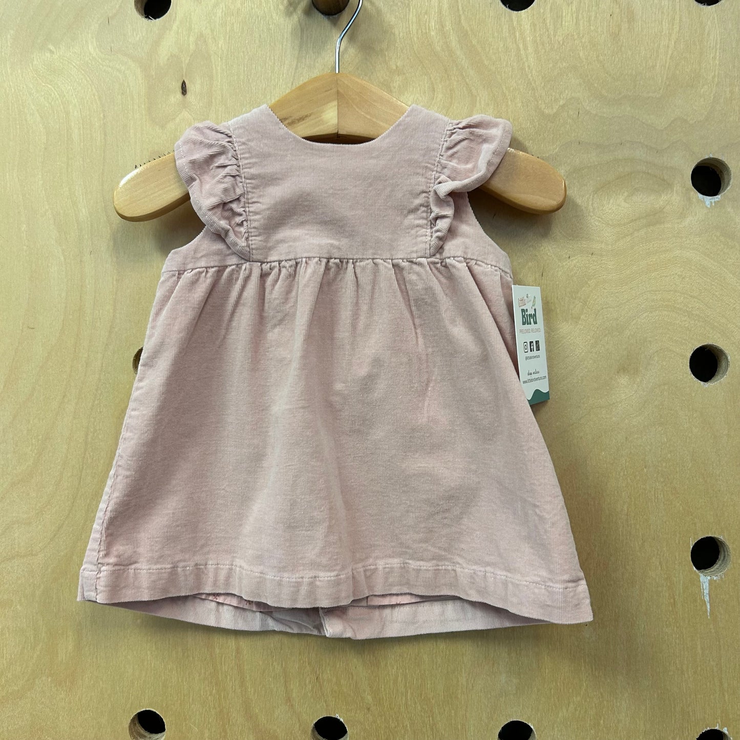 Pink Cord Button Back Dress