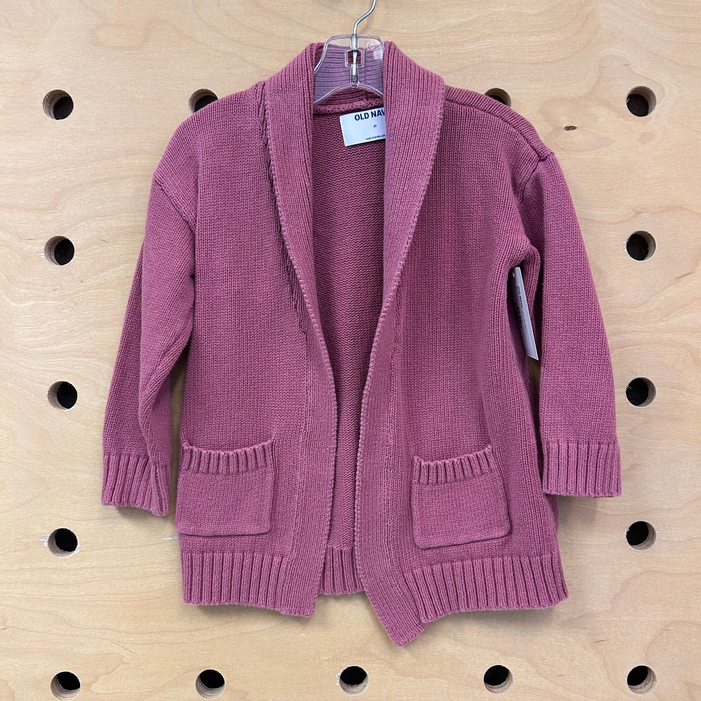 Dusty Pink Knit Open Cardigan