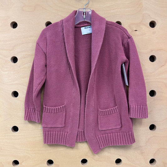 Dusty Pink Knit Open Cardigan