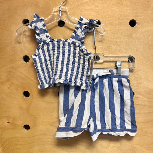 Blue/White Striped Smock Outfit