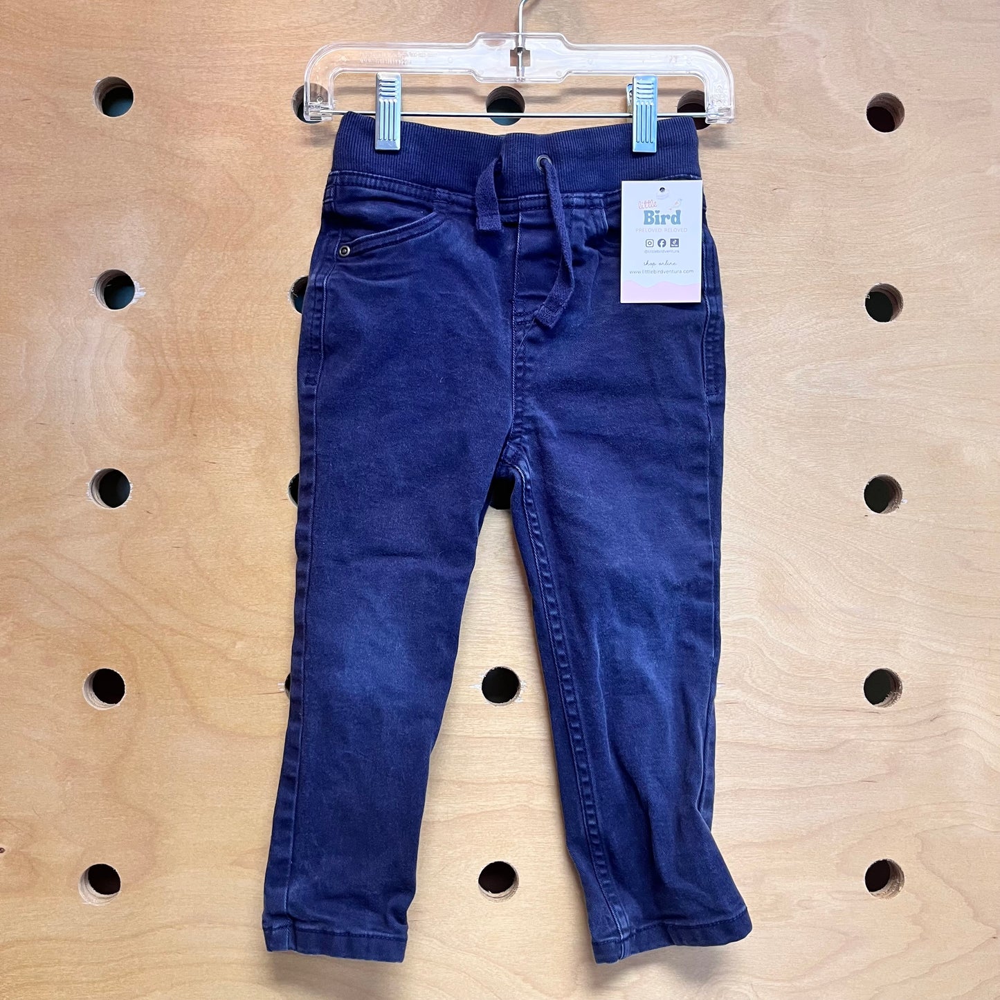 Relaxed Drawstring Blue Denim