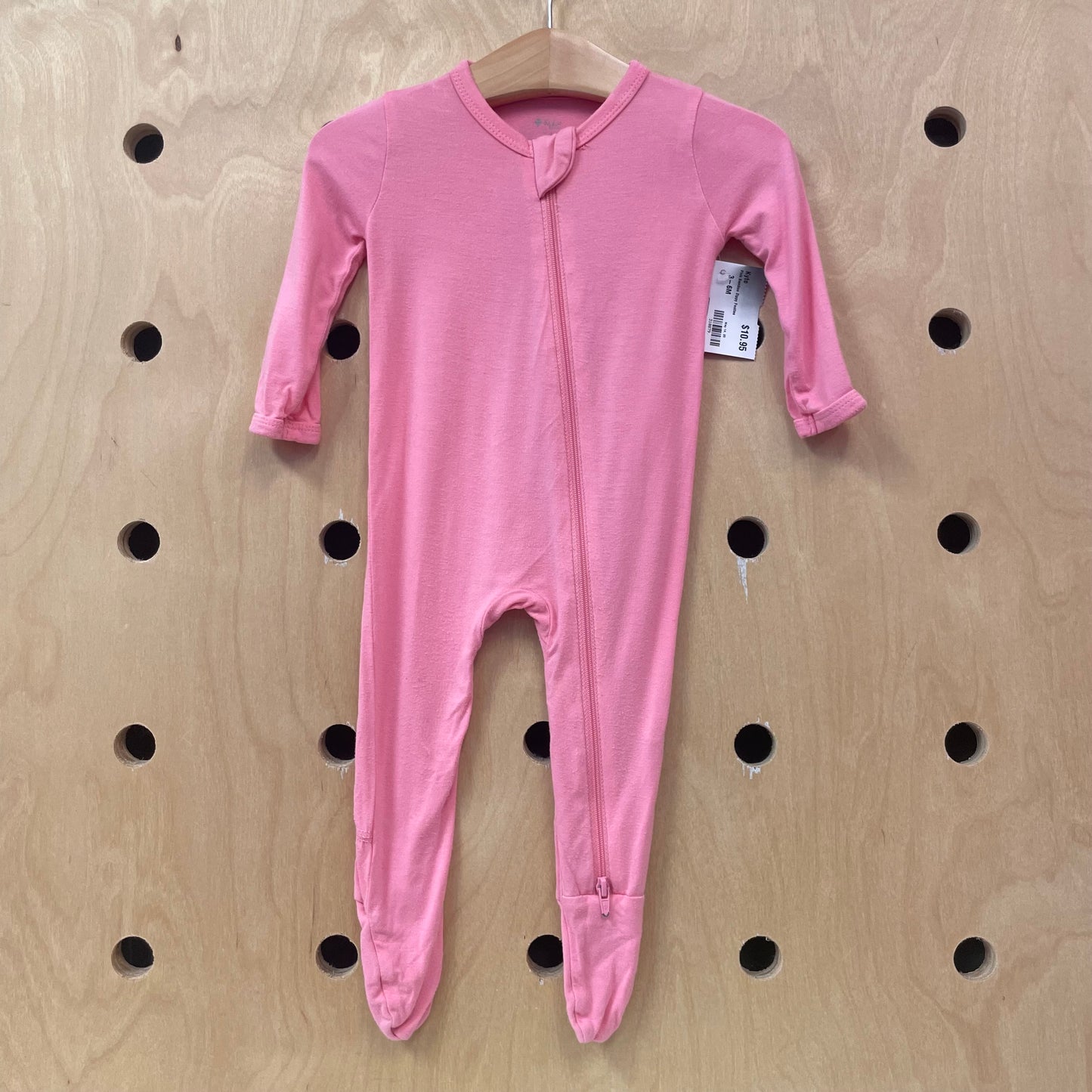 Pink Bamboo Zippy Footies