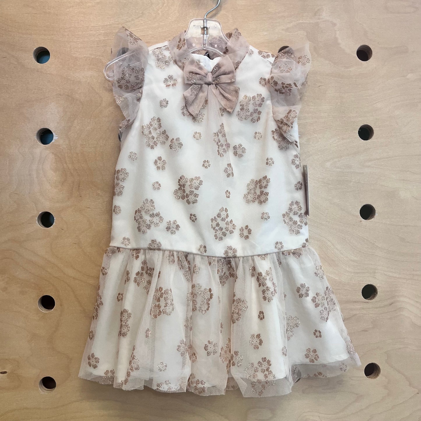 Cream & Gold Glitter Tulle Dress