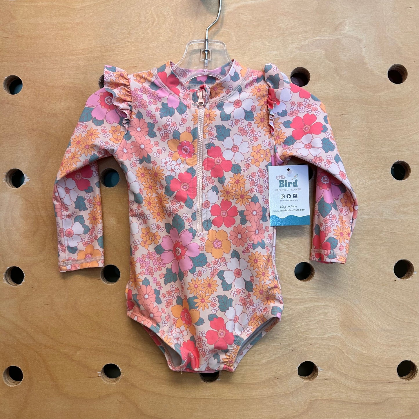 Peach Floral Swimsuit