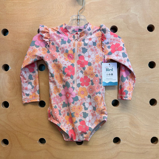 Peach Floral Swimsuit