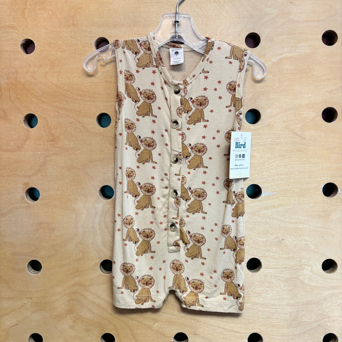 Cream Lion Bamboo Romper