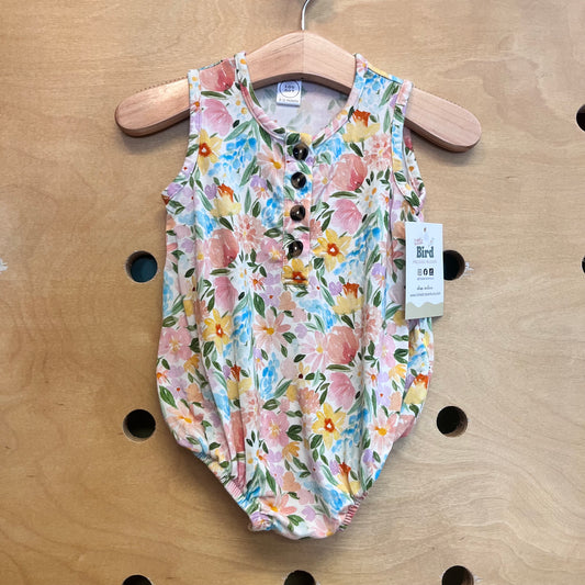 Floral Button Bamboo Romper