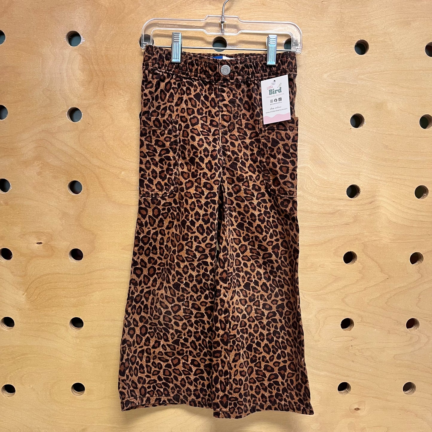 Wide Leg Pull-On Leopard Pants