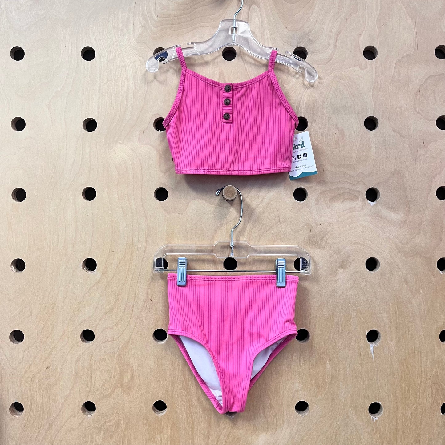 Pink Ribbed Swimsuit