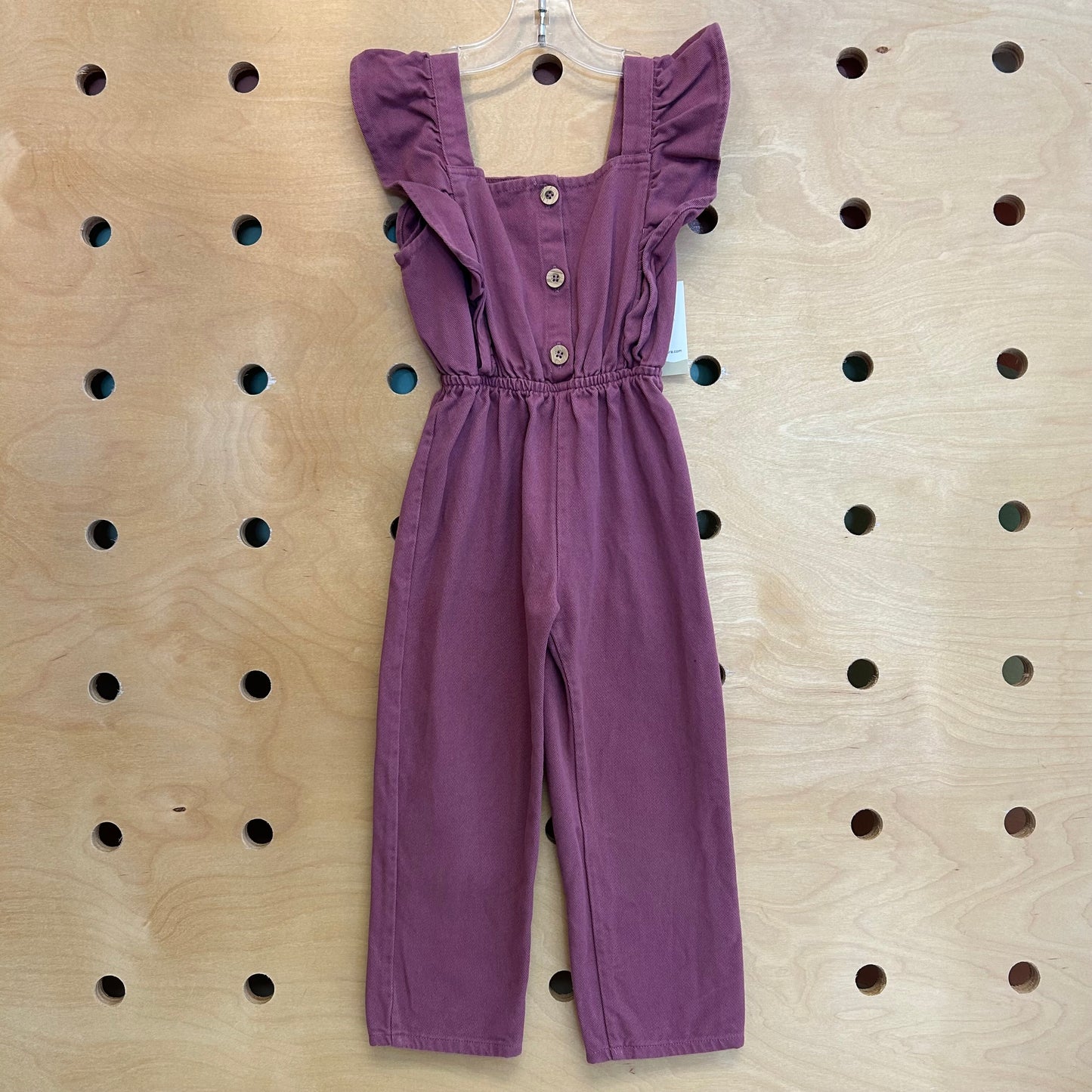 Purple Denim Button Front Romper