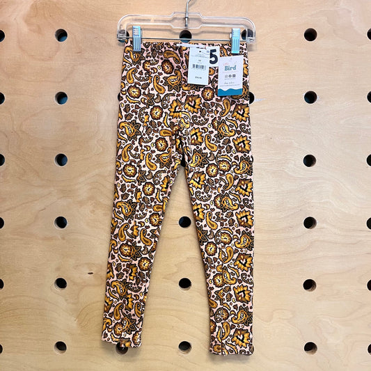 Peachy Paisley Fleece Leggings NEW!