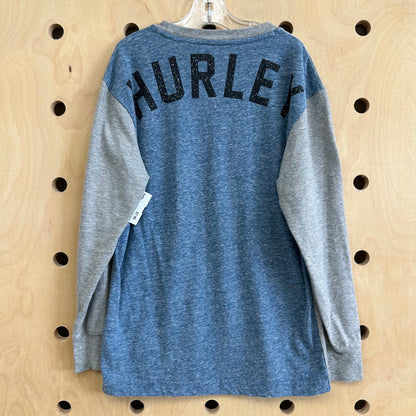 Grey & Blue Heathered LS Tee