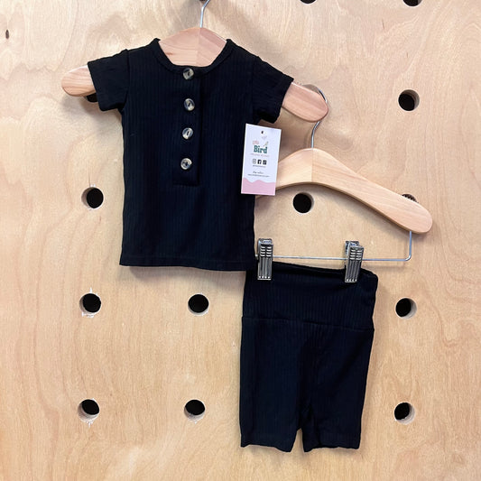Black Ribbed Shorties Outfit