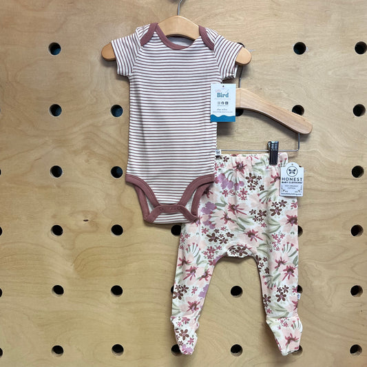 Organic Muave Floral Footie Outfit NEW!