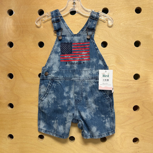 Blue Tie Dye Patriotic Shortalls NEW!