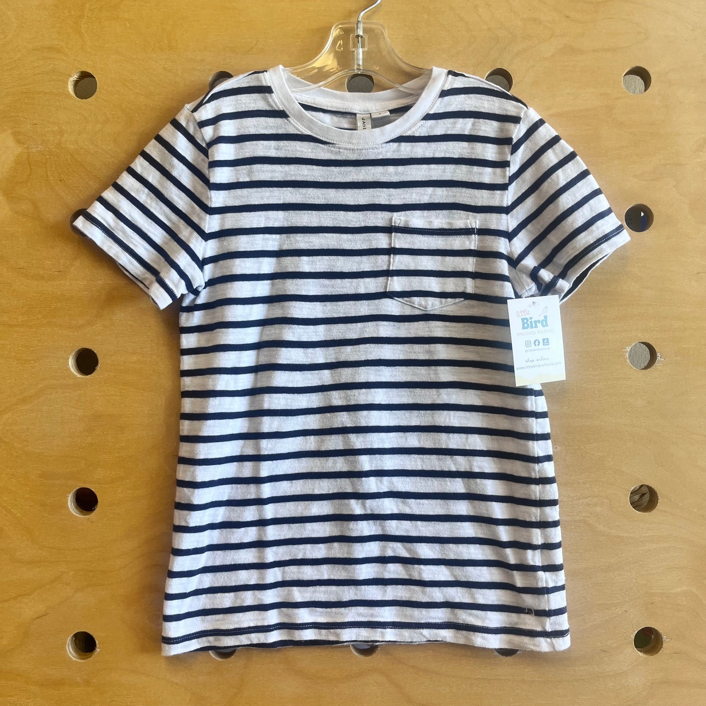 Navy/White Striped Pocket Tee
